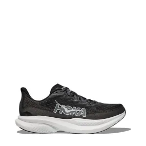 Hoka Men's Mach 6 Sneaker in Black/White Integrated