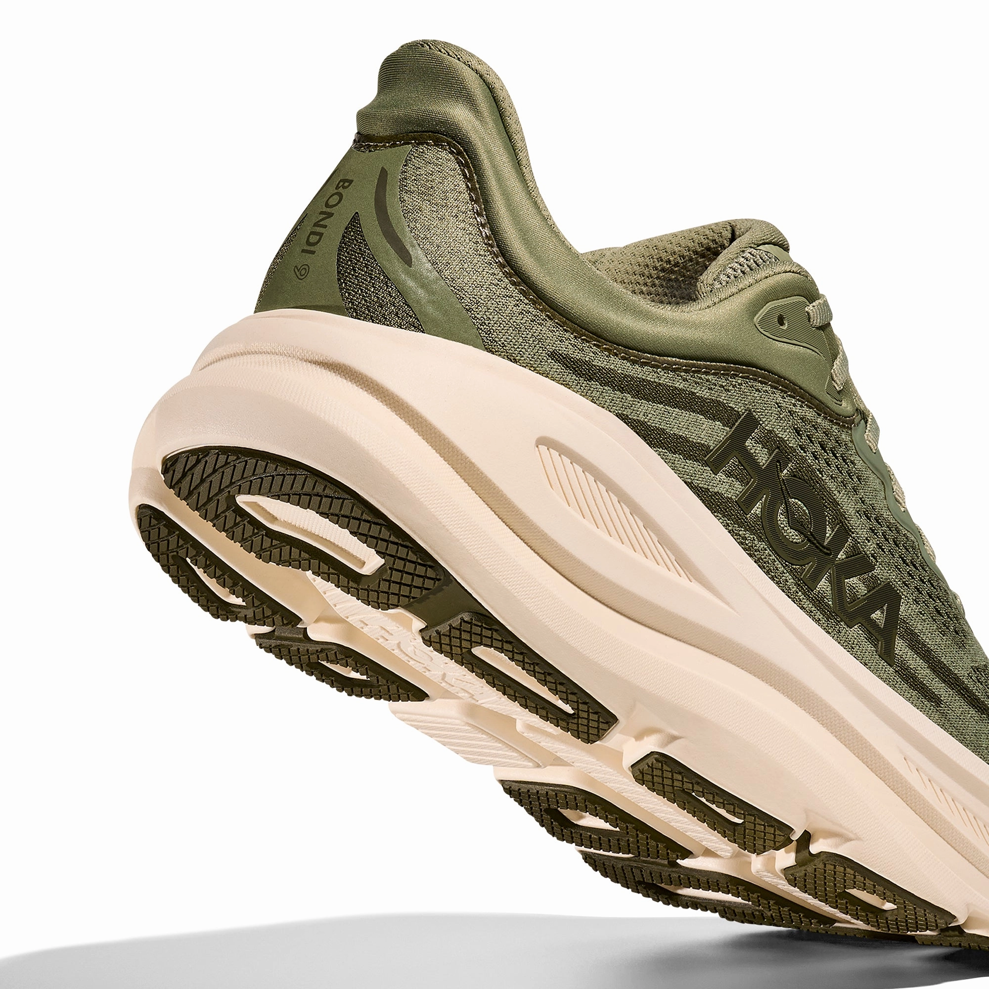 Hoka Mens Bondi 9 Shoes Slip Assist Tension Dispersing Outsole