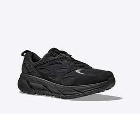 Hoka One One Clifton L Suede 1122571-BBLC Mens US 6.5 Black Running Shoes TF1964 supportive shoes
