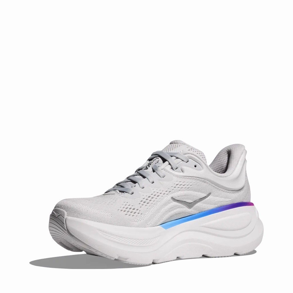 Work Style Modern Wear Hoka Women's Bondi 9 Sneaker in Cosmic Grey/White