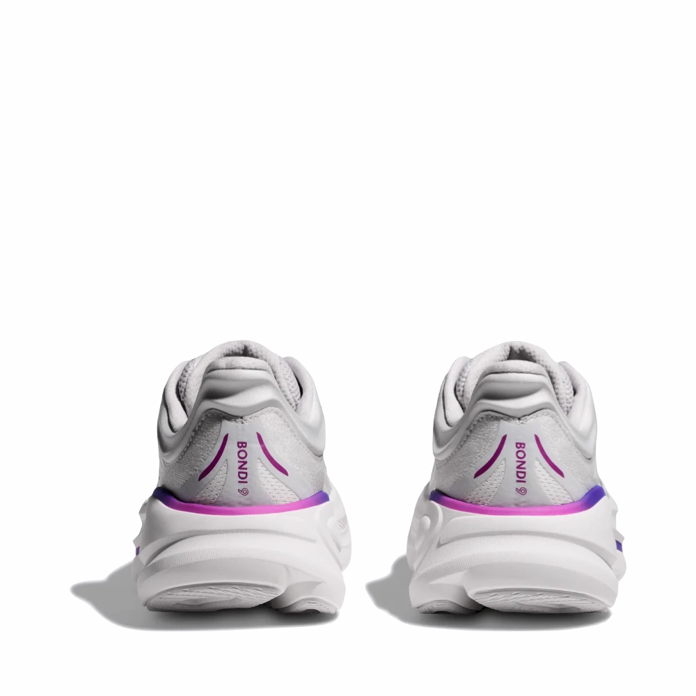 Beach Jog Hoka Women's Bondi 9 Sneaker in Cosmic Grey/White