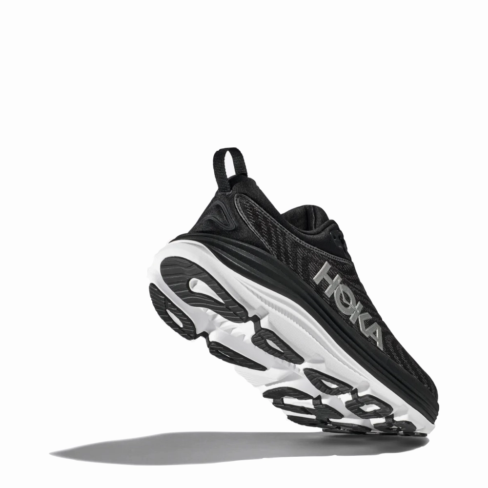 Simple Choice Peach Soft Hoka Women's Gaviota 5 Running Sneaker in Black/White