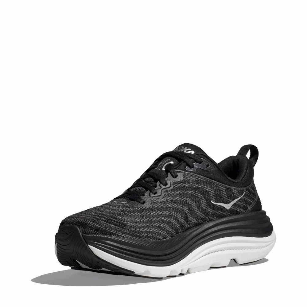 Light Impact Hoka Women's Gaviota 5 Running Sneaker in Black/White