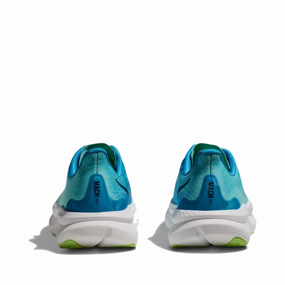 Comfortable fit Comfortable toe box Hoka Women's Mach 6 Sneaker in Cloudless/Waterpark