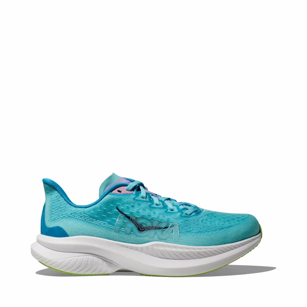 Blossom Hike Comfortable Support Hoka Women's Mach 6 Sneaker in Cloudless/Waterpark