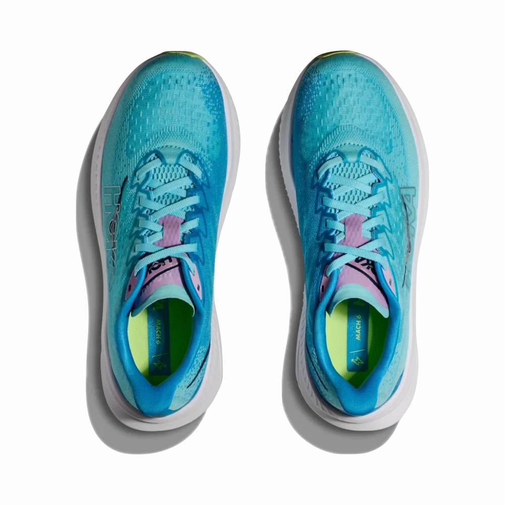 Hoka Women's Mach 6 Sneaker in Cloudless/Waterpark Functional Look