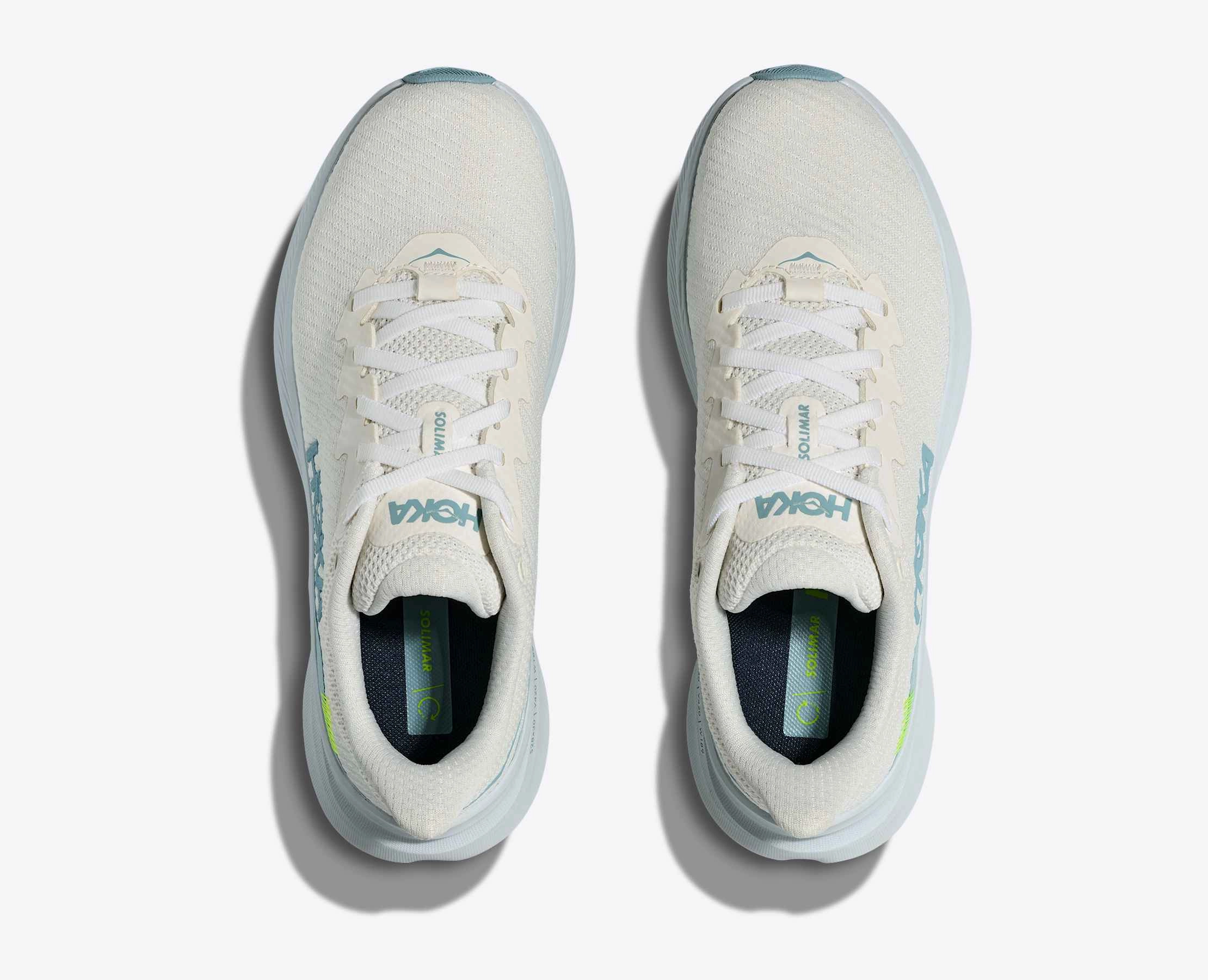 Hoka Women's Solimar Sneaker in White/Tundra Blue Stay Fresh Practical Style