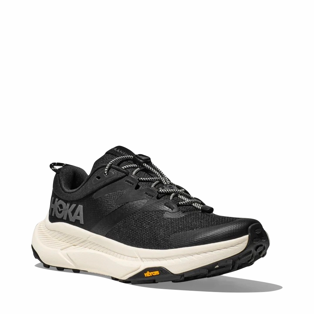 Hoka Women's Transport Sneaker in Black/Alabaster Walk-Ready Shoes
