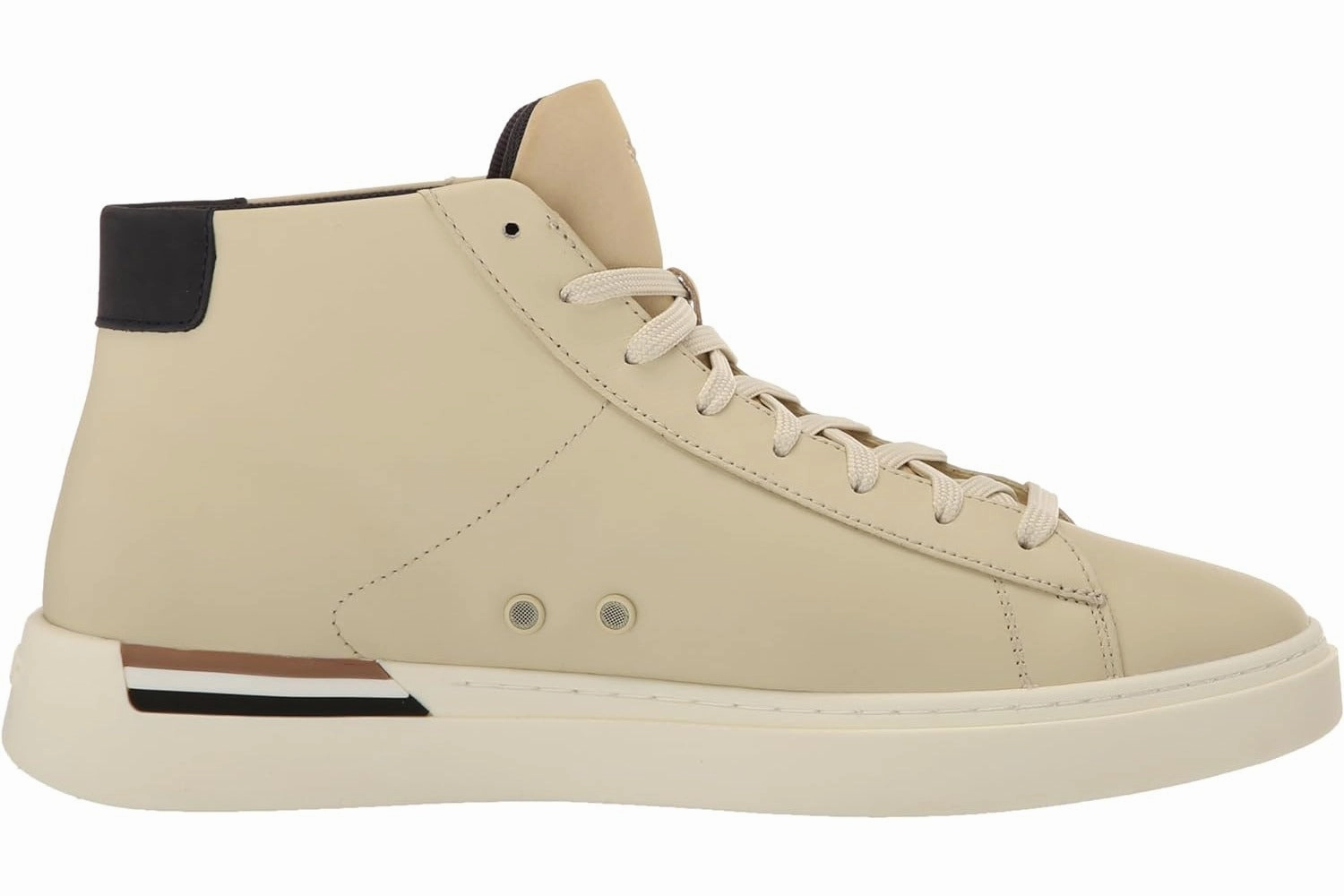 HUGO BOSS Men's Clint High Top Leather Sneaker Rubber Shoes Navajo Cream breathable - membrane - feature shoes