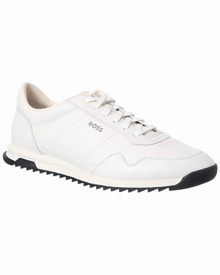 Hugo Boss Zayn Leather Sneaker running with a GPS watch racing running shoes