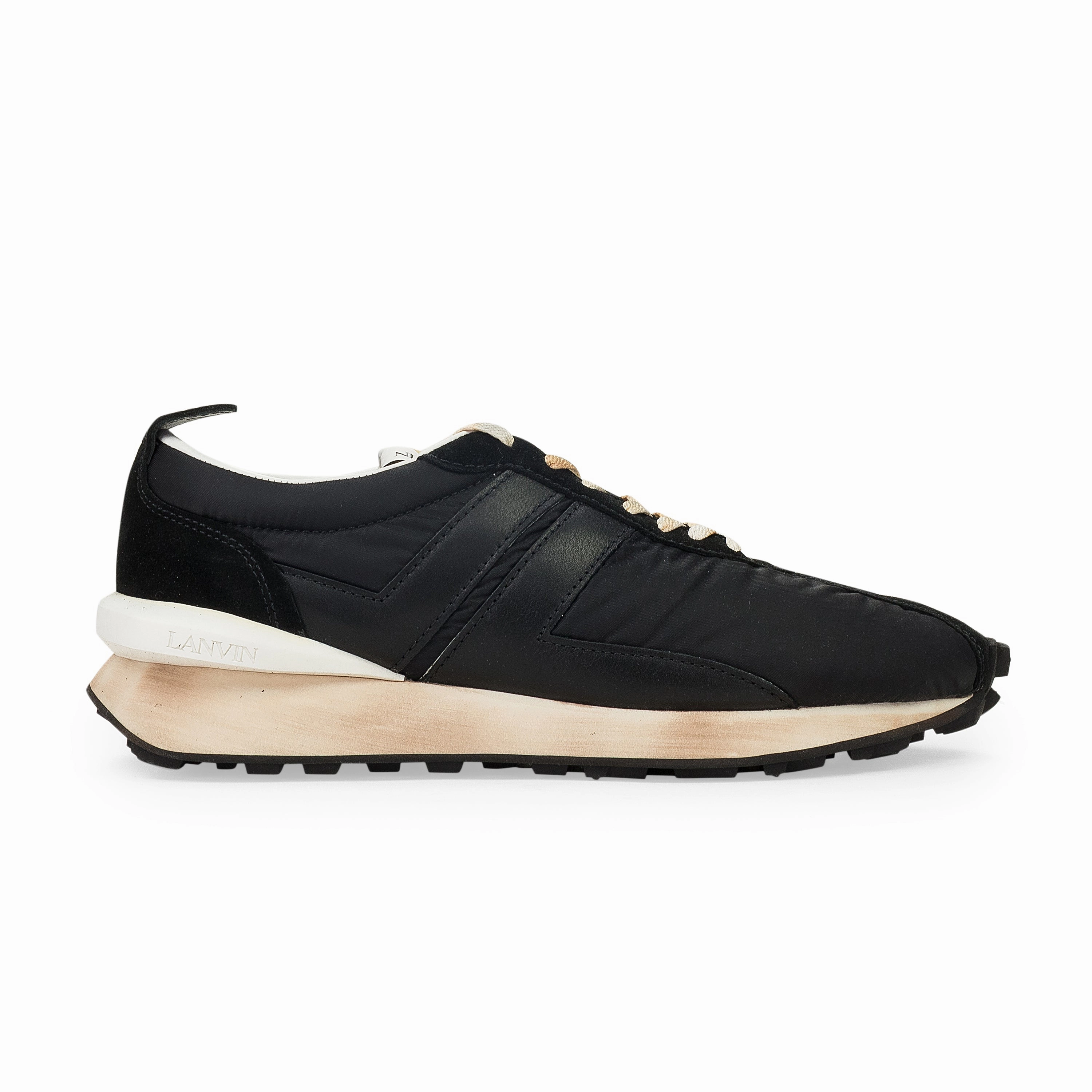 functional - feature shoes leather - lining shoes BLACK RUNNING EN NYLON NAPPA ET VE SNEAKERS