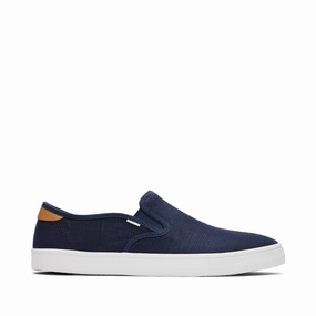 Baja Navy Heritage Canvas Slip On Sneaker mid-top shoes Impact Absorbing
