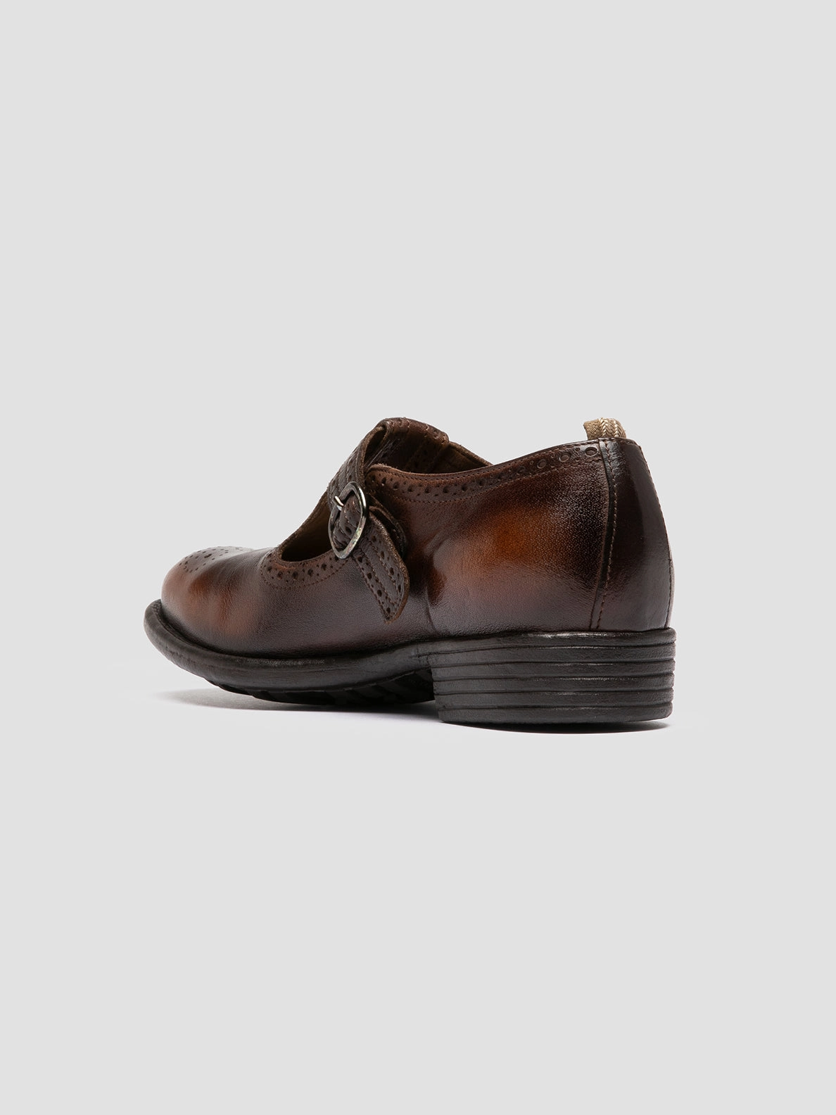 Icon Look CALIXTE 071 - Dark Brown Leather T-Bar Shoes
