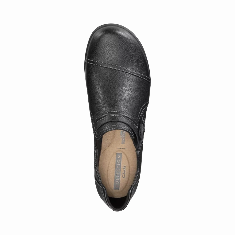 Smart Vibe Clarks Women's Cheyn Madi Leather Slip On in Black
