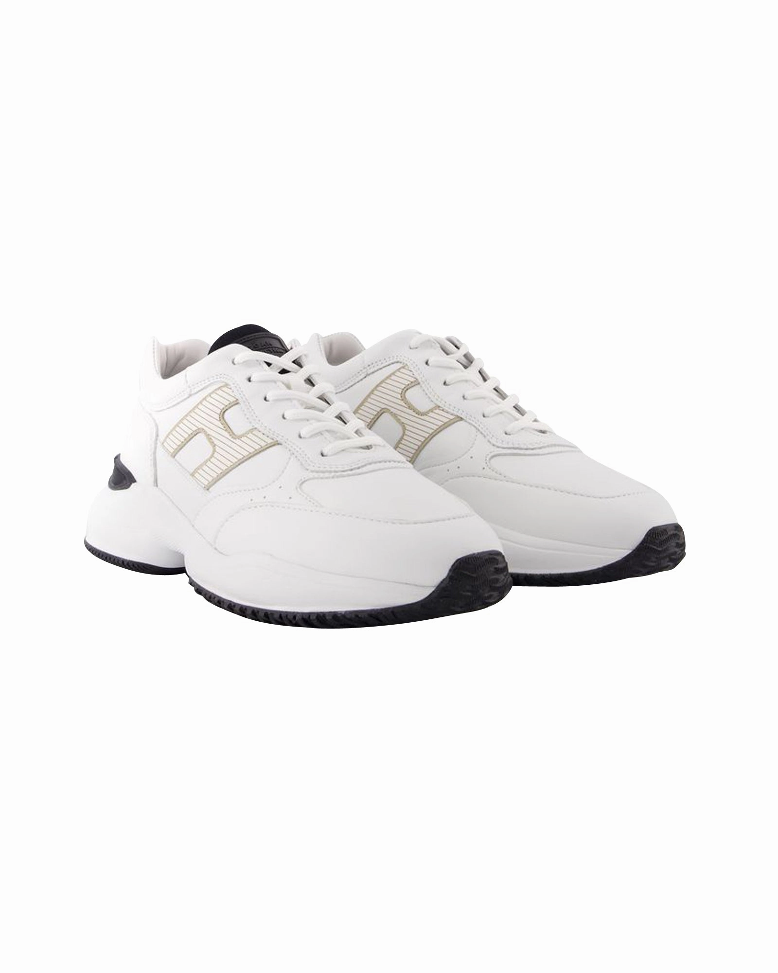 running in a temperate area lightweight construction shoes Interaction Allacciato H Laser Sneakers in White Canvas