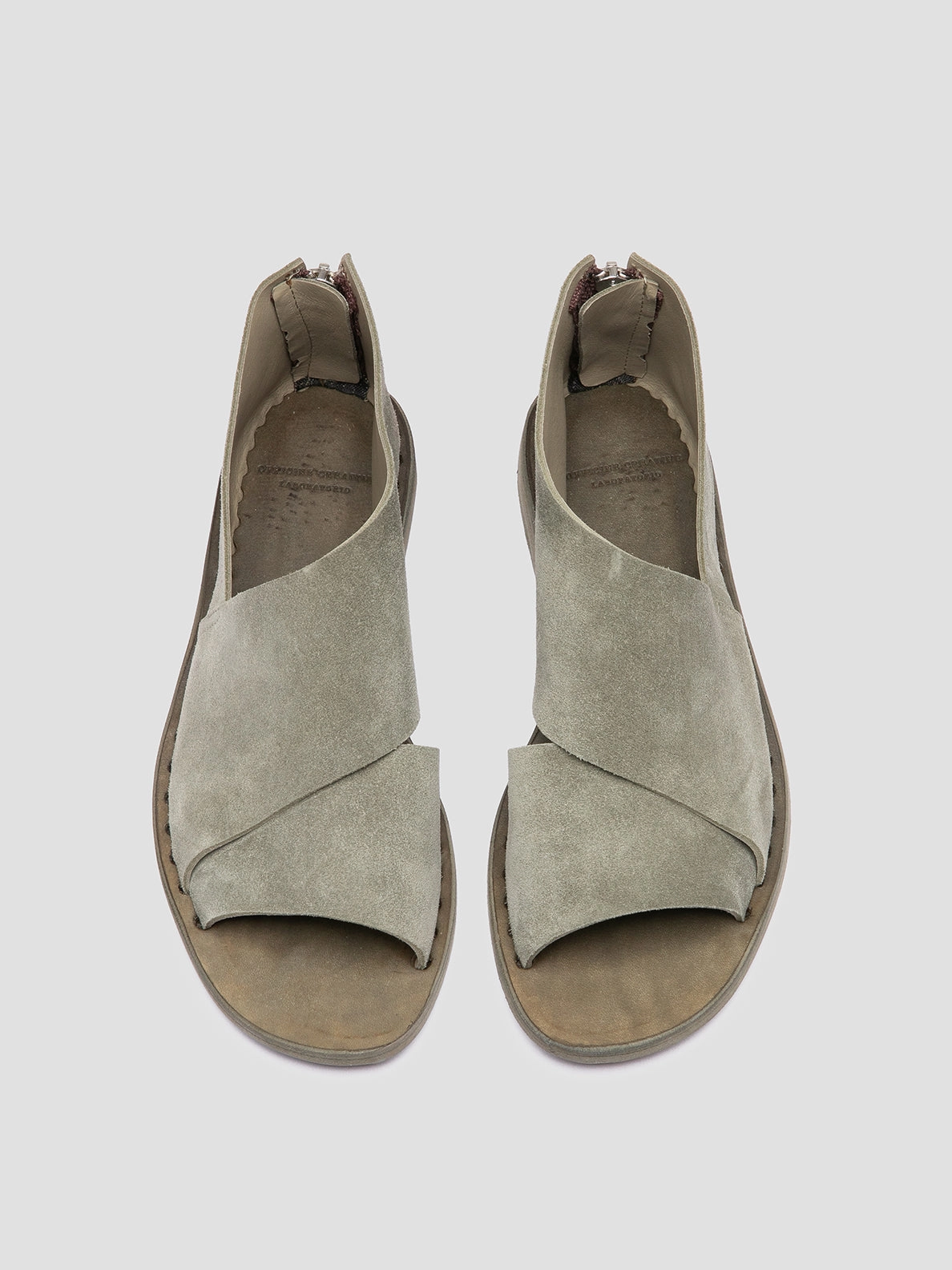 ITACA 046 - Green Suede Peep Toe Shoes Gold Touch