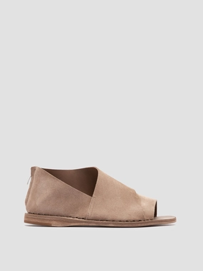 Flat ITACA 046 - Taupe Suede Peep Toe Shoes