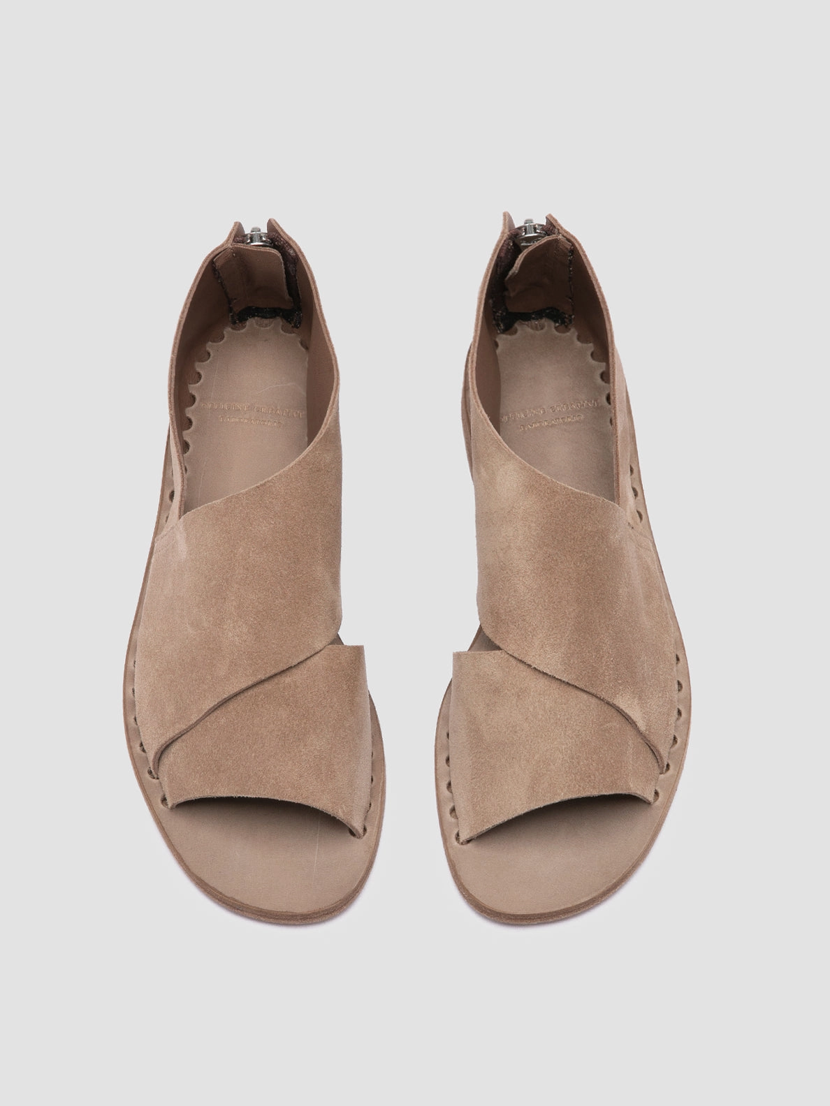 Wide fit ITACA 046 - Taupe Suede Peep Toe Shoes