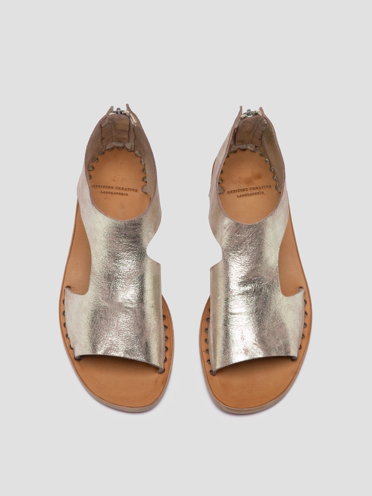 ITACA 047 - Gold Leather Sandals Comfortable Outdoor Sandals Foot Support Shoes