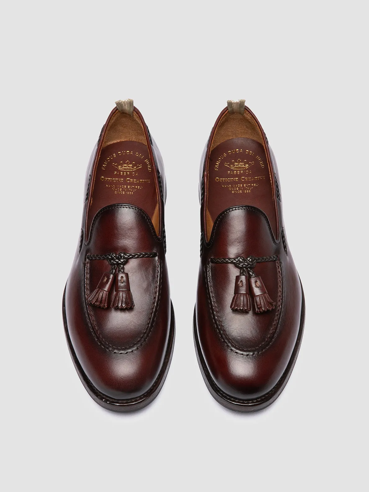 IVIES 002 - Dark Brown Leather Tassel Loafers Quick clean Mark Proof