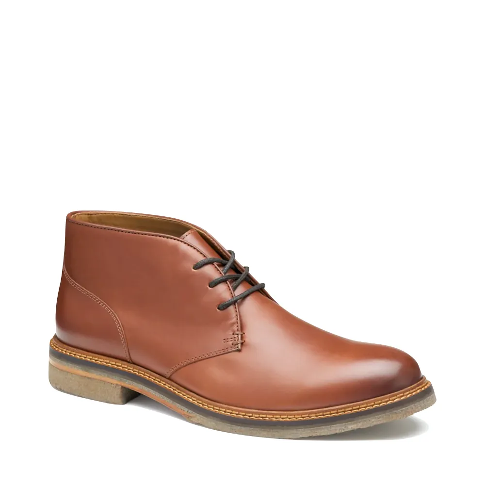 Johnston & Murphy Men's Calder Leather Chukka Boot in Mahogany Low Contrast