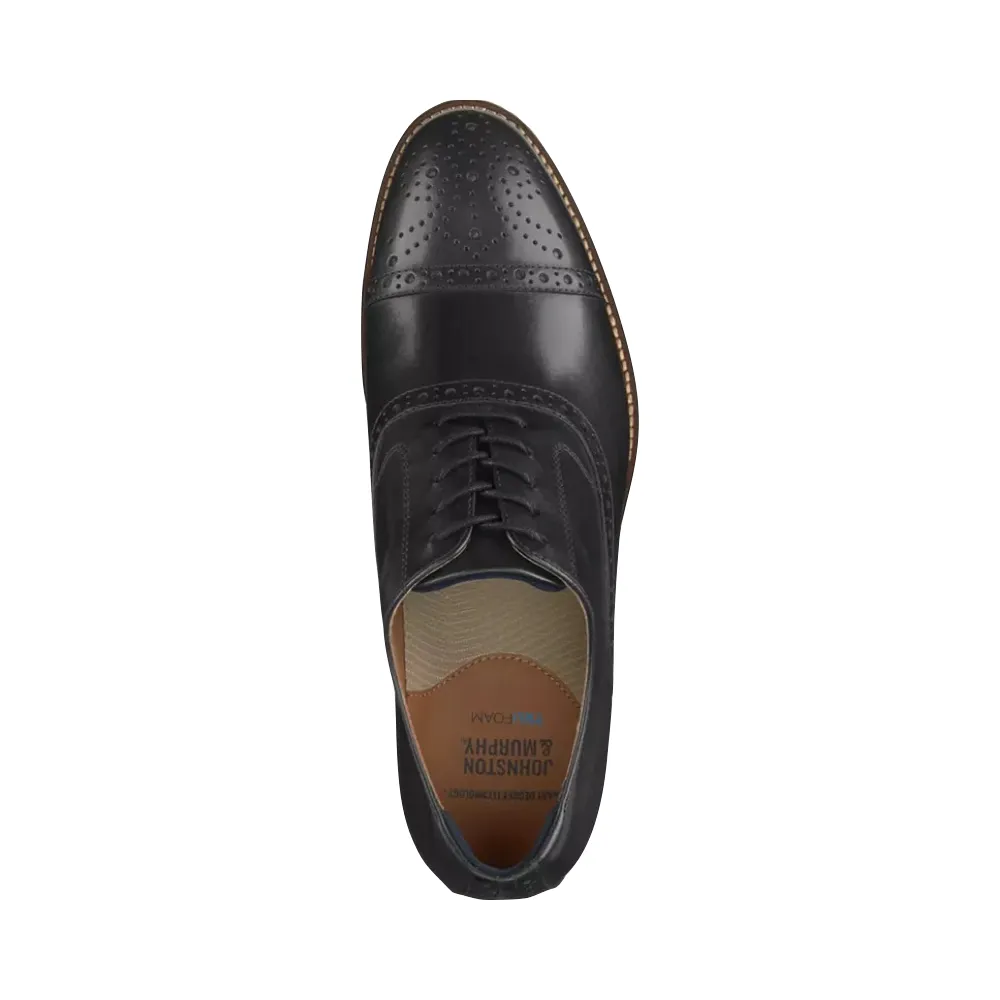 Team Session Quiet Mood Johnston & Murphy Men's Conard 2.0 Cap Toe Oxford in Black