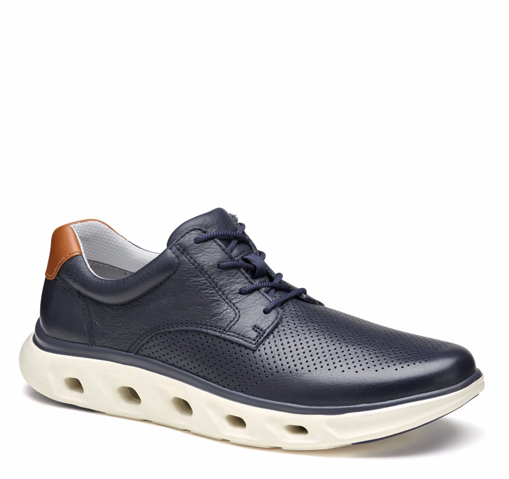 city shoes Johnston & Murphy Men's Cruz Perfed Plain Toe Sneaker Shoe