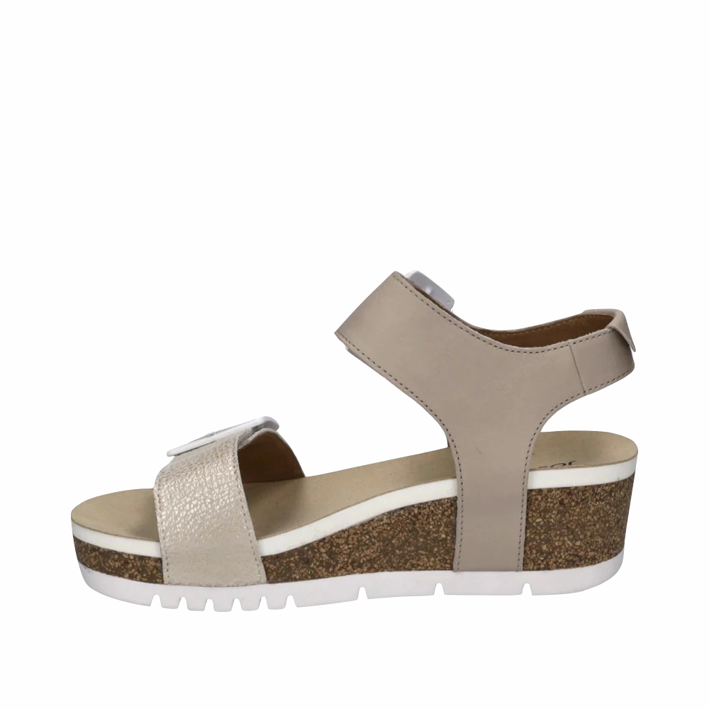 Josef Seibel Women's Quinn 02 Wedge Sandal in Creme Non Shade Always Ready