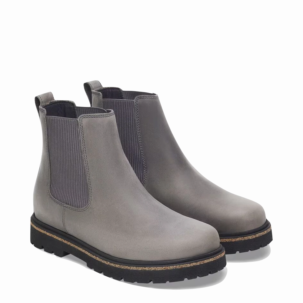 Birkenstock Women's Highwood Leather Pull On Chelsea Boot in Graphite Fast Entry