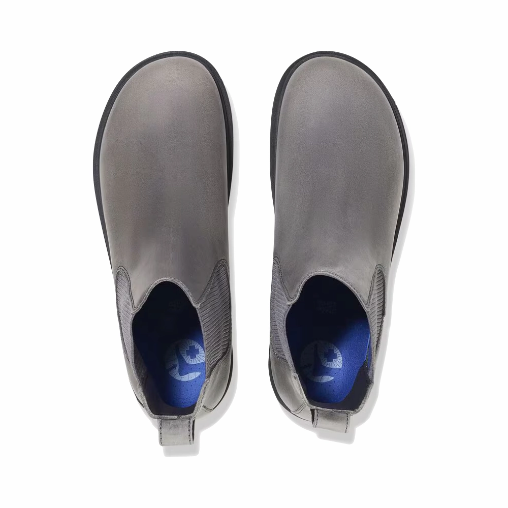 Birkenstock Women's Highwood Leather Pull On Chelsea Boot in Graphite warm weather