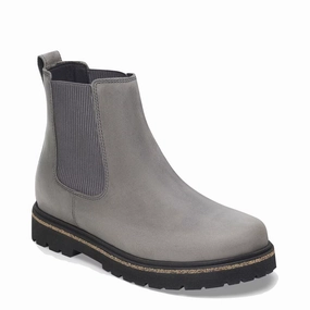 Birkenstock Women's Highwood Leather Pull On Chelsea Boot in Graphite View Stop Quick Start