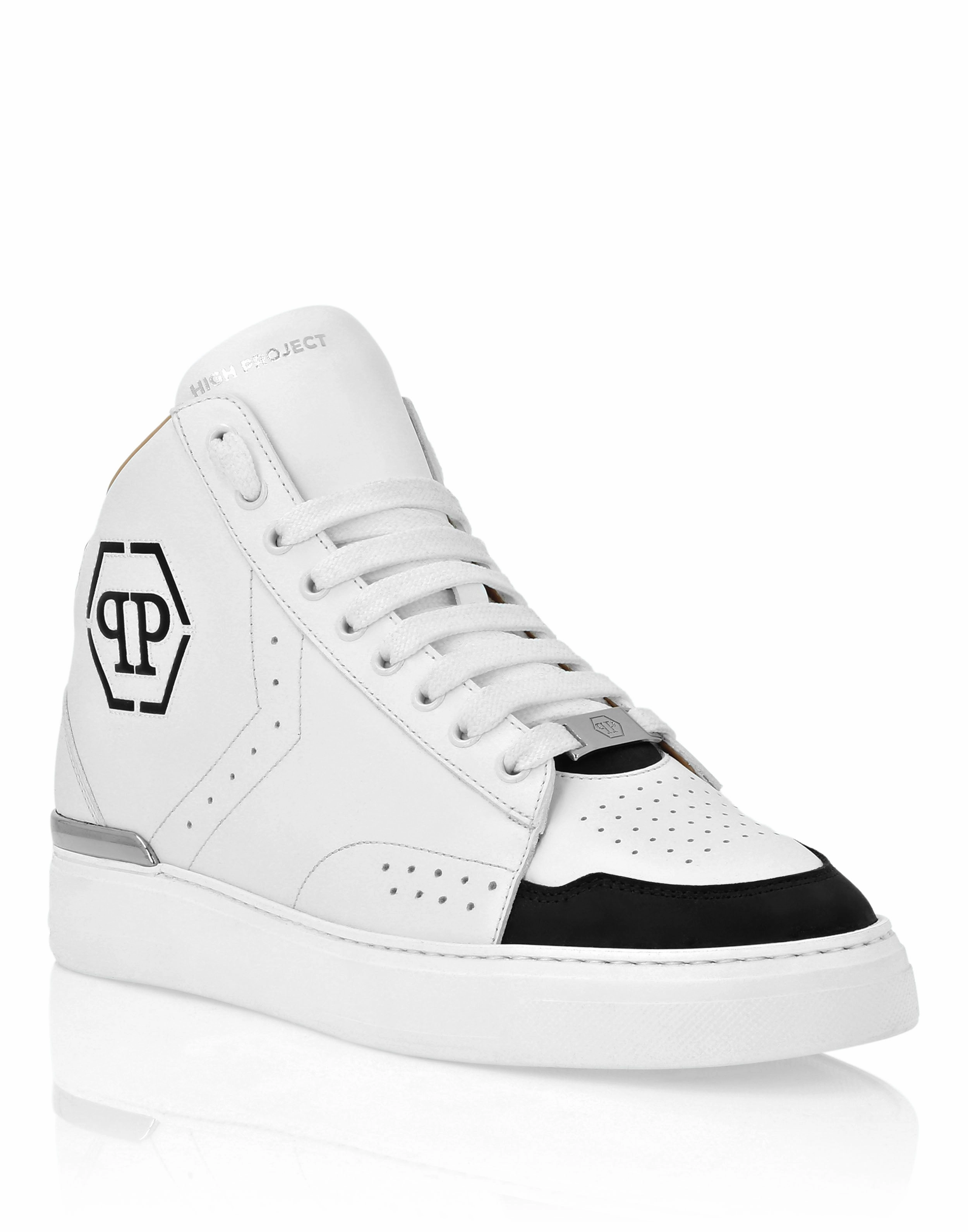 Performance Stability Leather Mid-Top Sneakers Hexagon