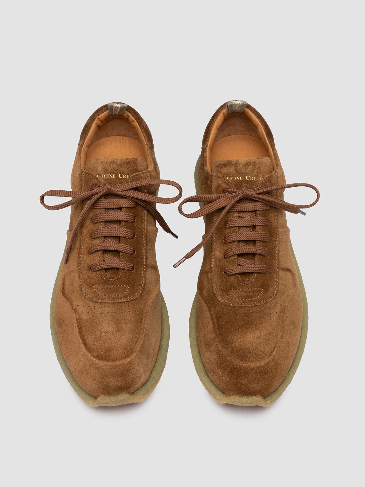 symmetrical shoes cleated shoes LEGEND 001 - Brown Suede Low Top Sneakers