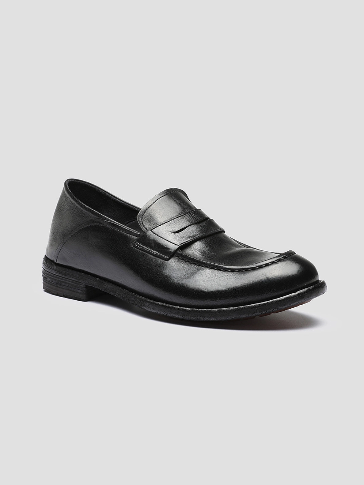 True Fit Light Grip LEXIKON 140 - Black Leather Penny Loafers