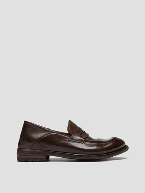 Long Shift Endless Edge LEXIKON 140 - Dark Brown Leather Penny Loafers