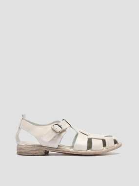 LEXIKON 536 - White Leather Sandals Nude Calm