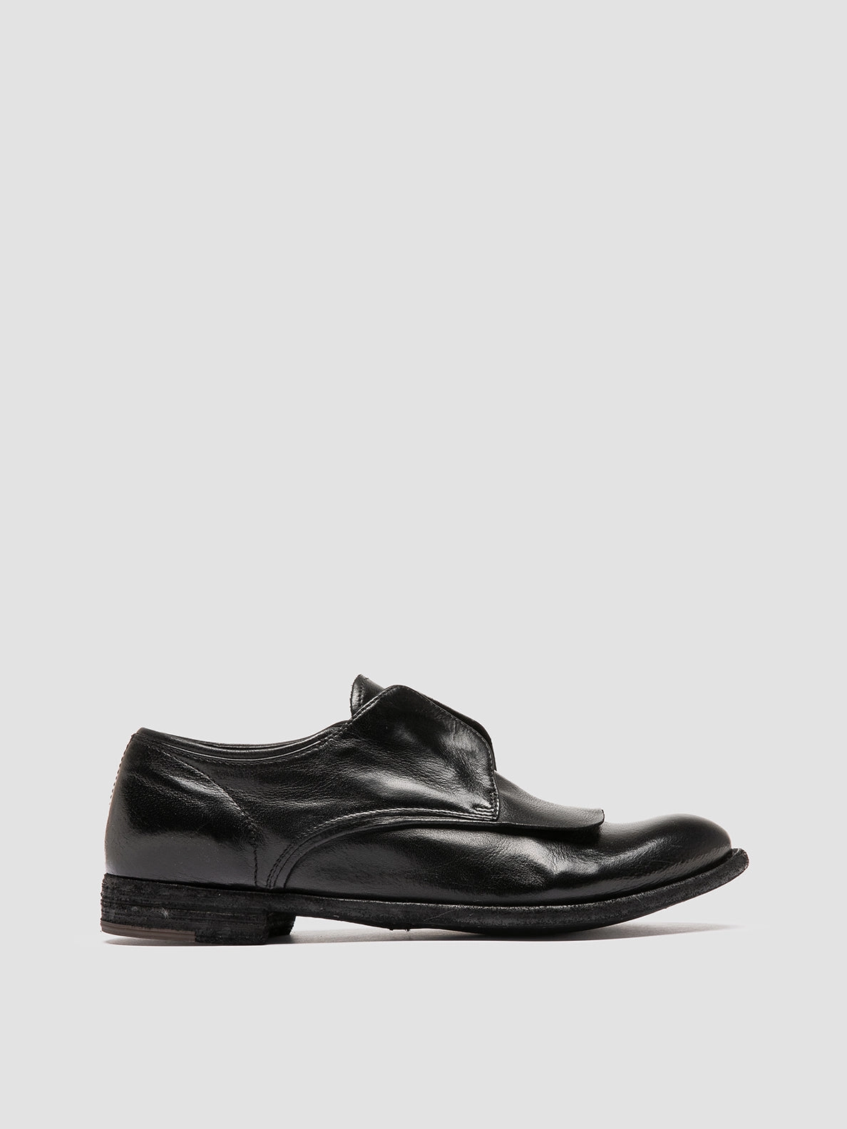 Wide Ease Simple Form LEXIKON 550 - Black Leather Derby Shoes
