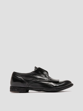 Wide Ease Simple Form LEXIKON 550 - Black Leather Derby Shoes