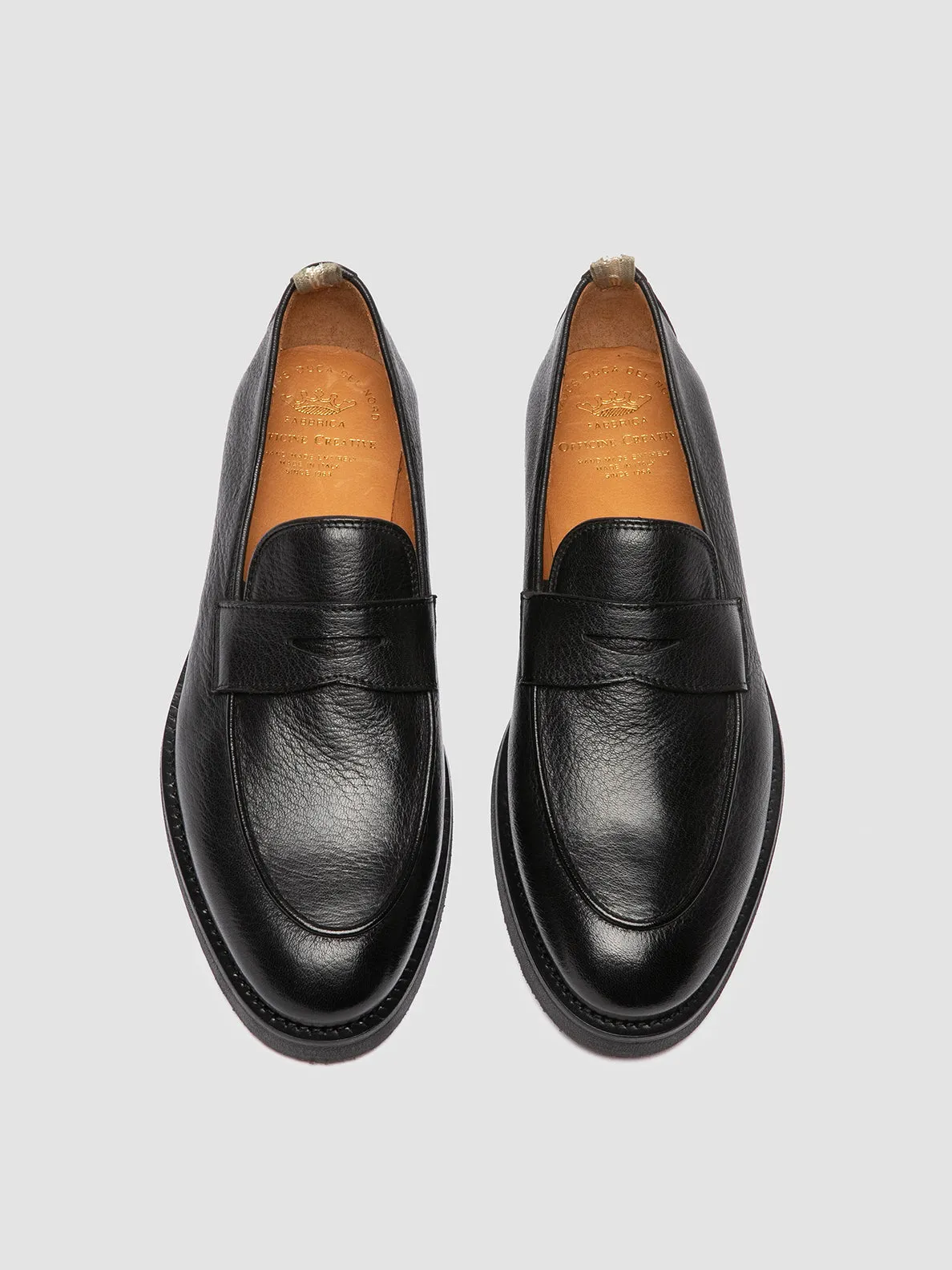 Hand Work OPERA FLEXI 101 - Black Leather Penny Loafers