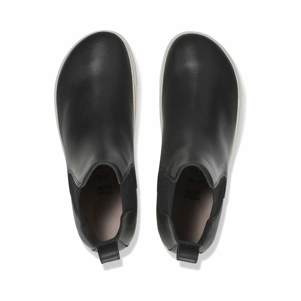 Birkenstock Women's Bend Chelsea Pull On Leather Boot in Black Walk Light Flex grooves