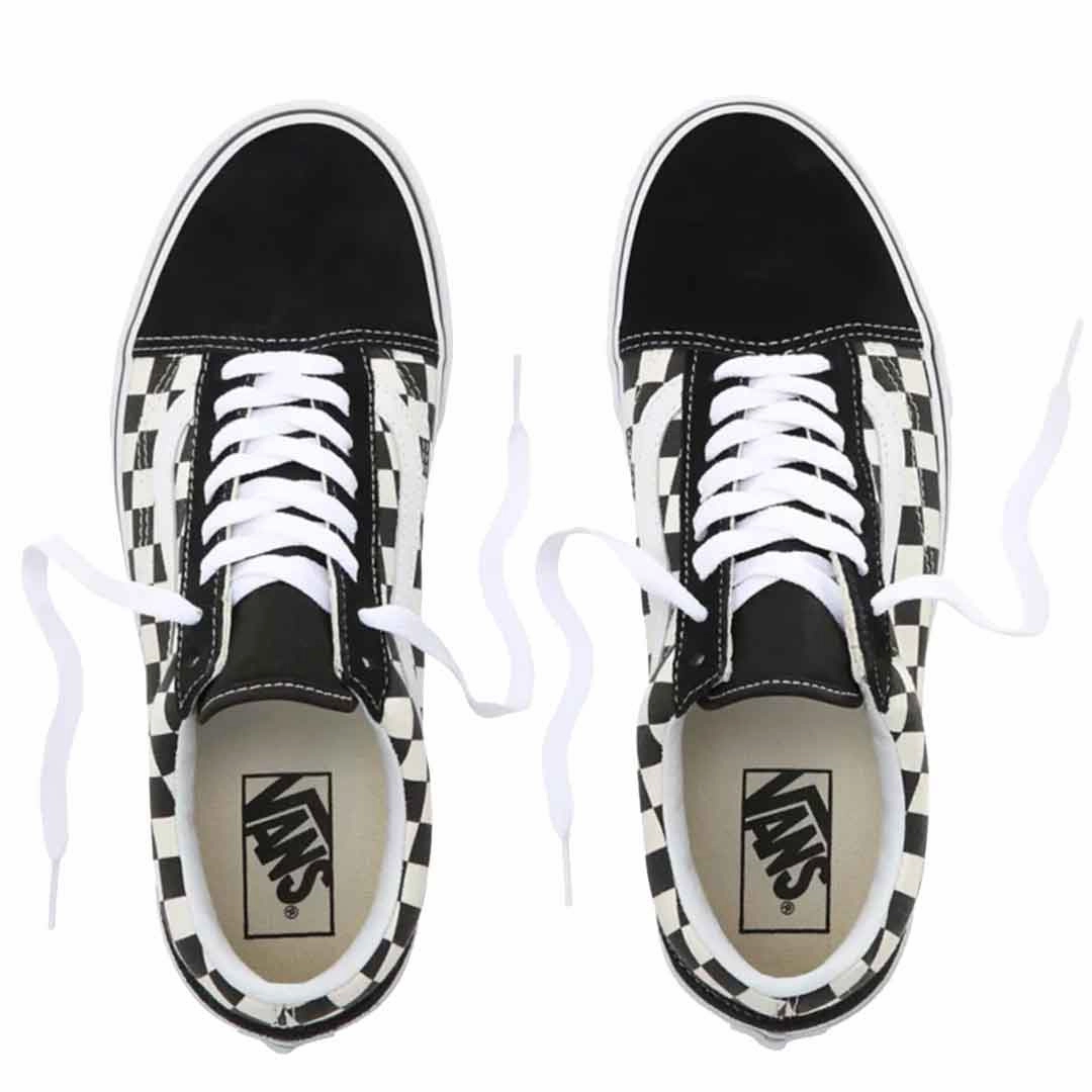 Vans - Unisex Primary Check Old Skool Shoes (38G1P0S) Square Toe Design Stable Motion
