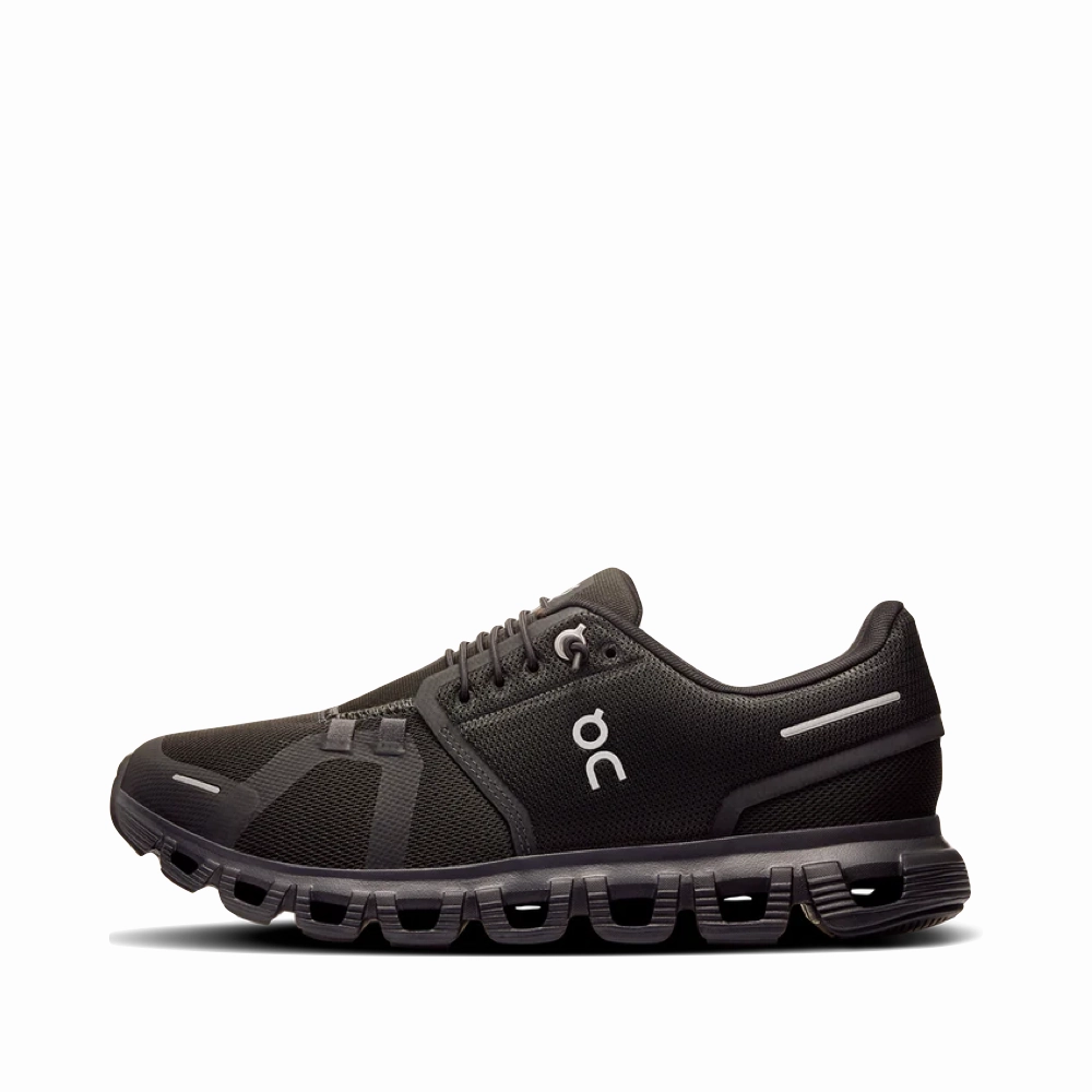 On Women's Cloud 6 Sneaker in Black/Black Open Feel All terrain