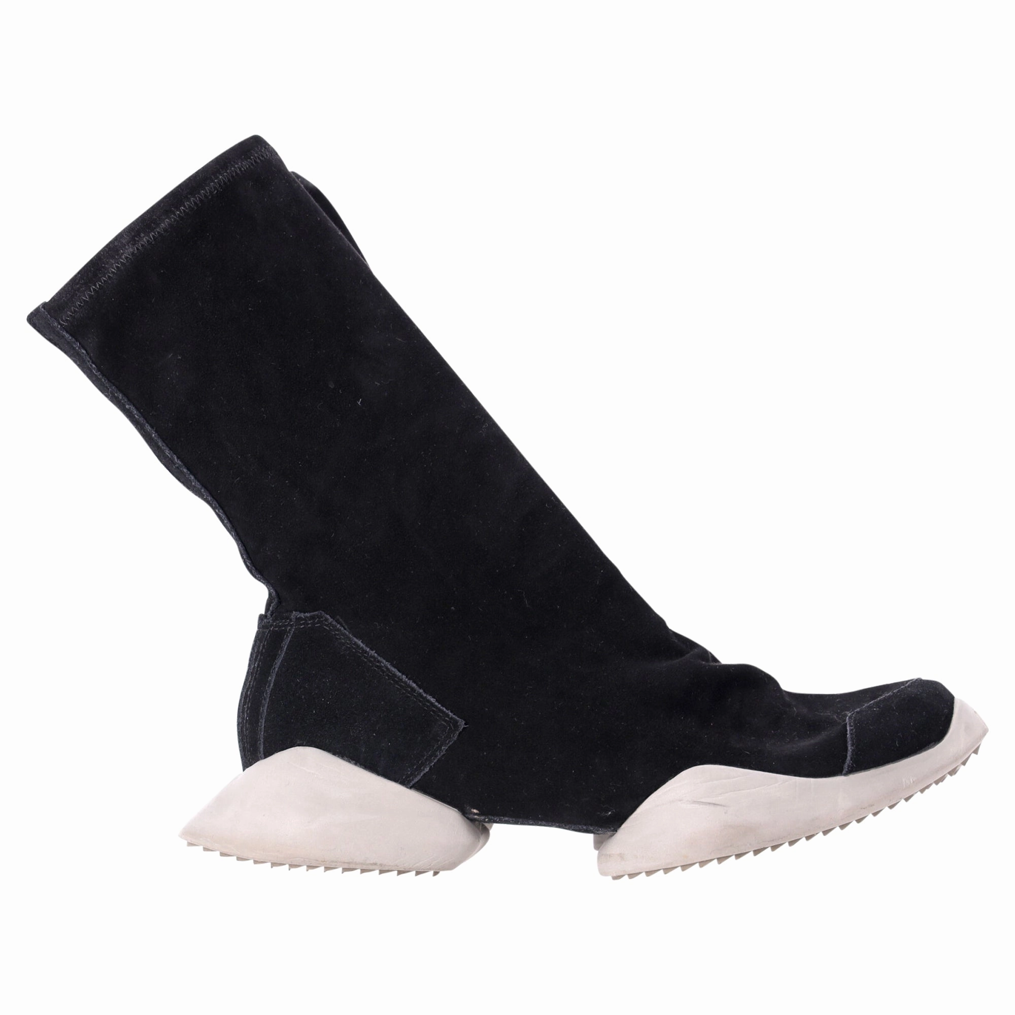 Rick Owens x Adidas Sock Runner Sneakers in Black Suede running in a geothermal area shoes running shoes for men in their 30s