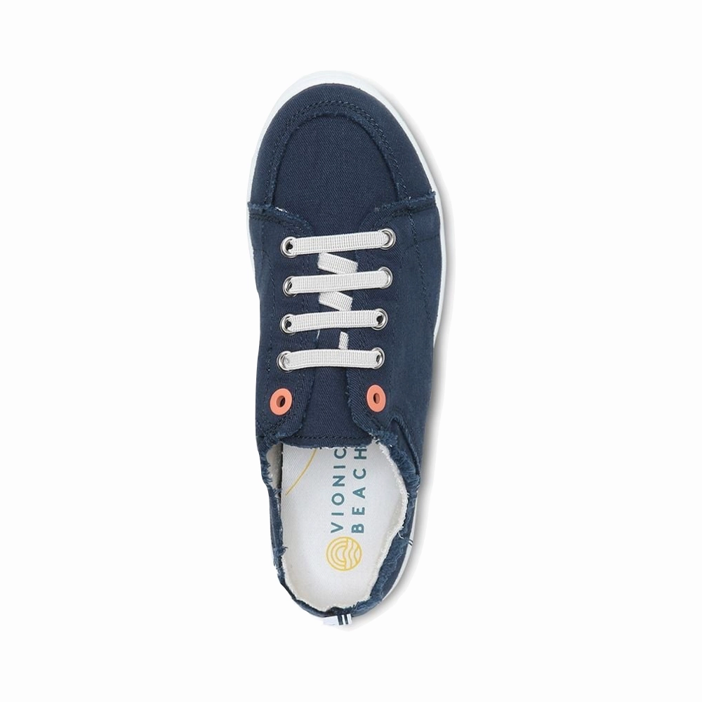 Vionic Women's Pismo Canvas Sneaker in Navy Medit Cool
