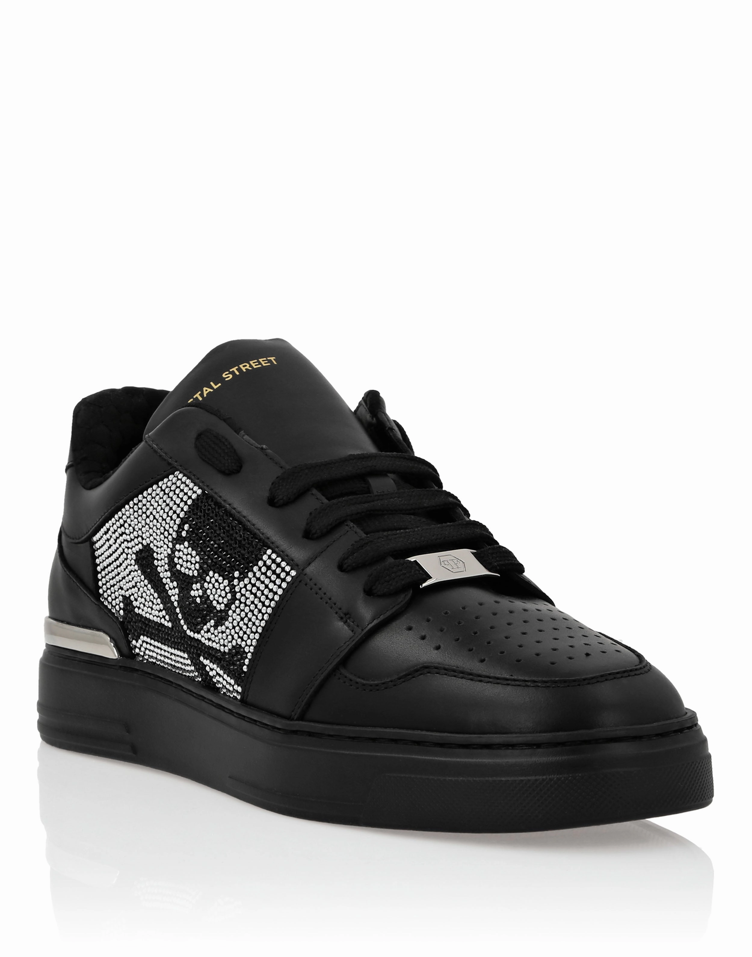 endurance - work running shoes rainy Lo-Top Crystal Leather Sneakers Skull&amp;Bones