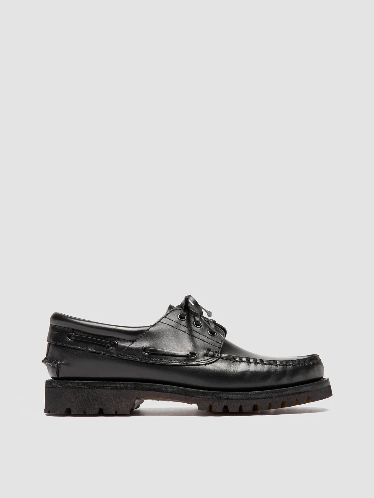 All Pair HERITAGE FLEXI 001 - Black Leather Boat Shoes