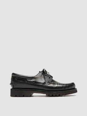 All Pair HERITAGE FLEXI 001 - Black Leather Boat Shoes