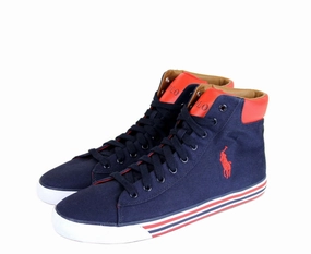 style - brand shoes neutral - colors - versatility shoes Polo Ralph Lauren Men's Harvey Canvas High Top Sneaker With Logo