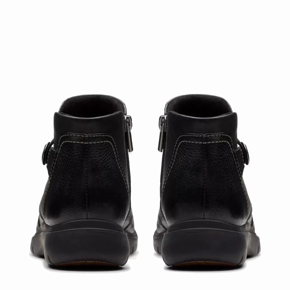 Skill Work Clarks Women's Certina Joy Leather Side Zip Ankle Boot in Black