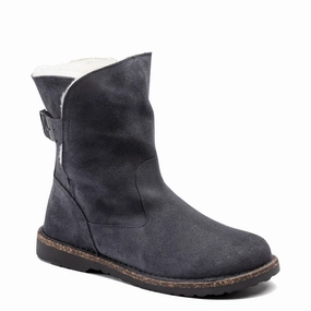 Birkenstock Uppsala Shearling Suede Leather Pull On Boot in Graphite On demand Sport Luxe